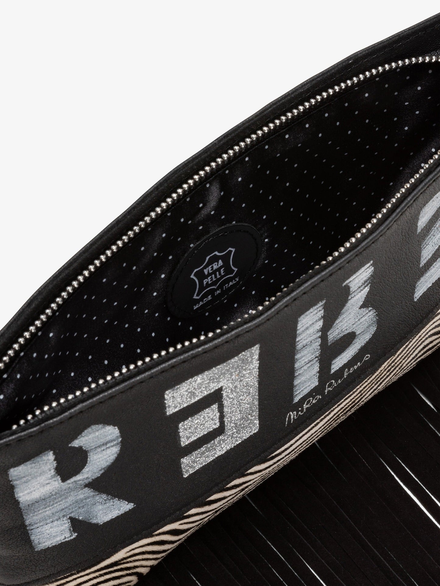 MINIBAG FRANGE - ZEBRINA SILVER