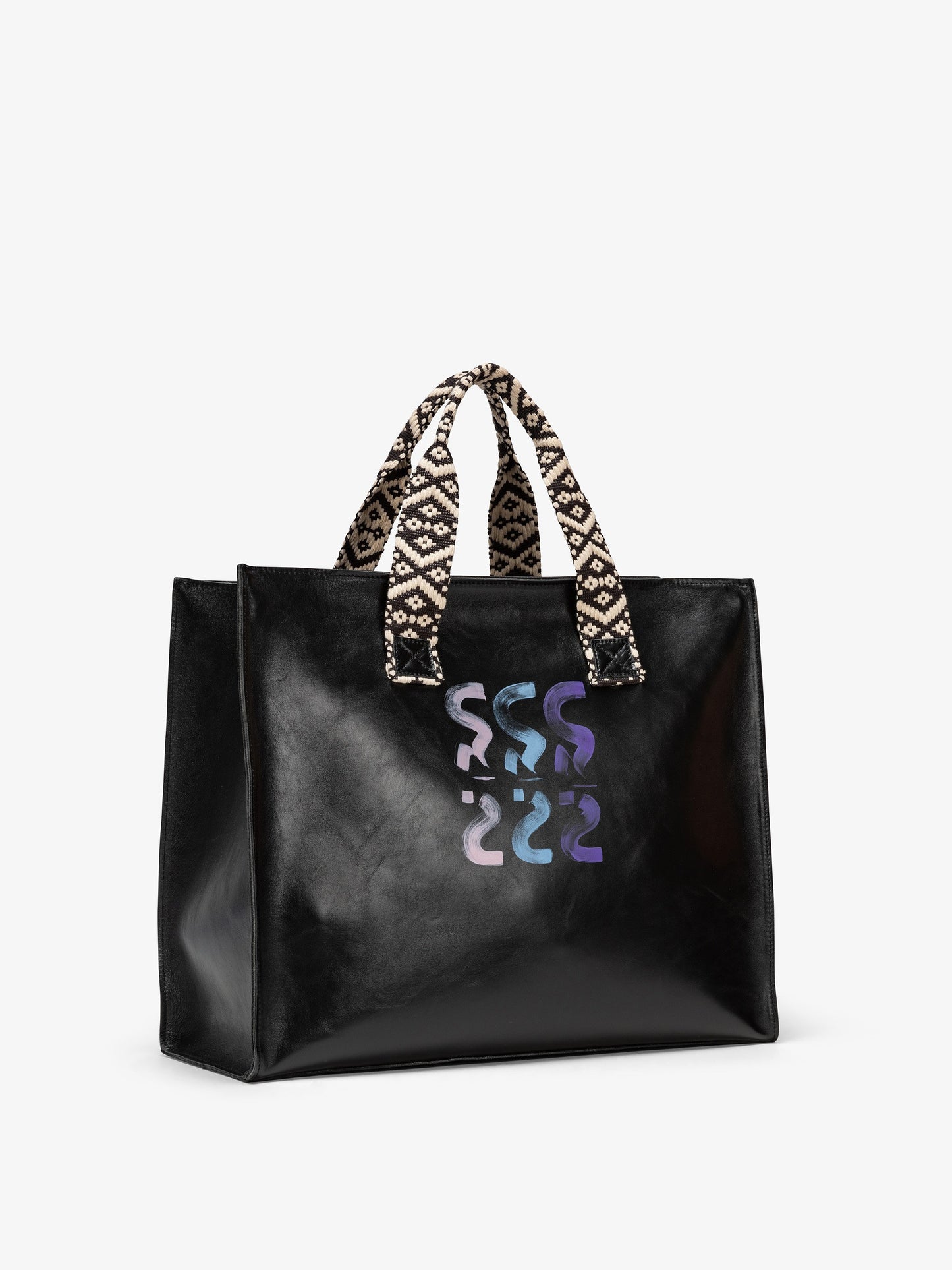 EASY TOTE BLACK GLOSSY - LOGO