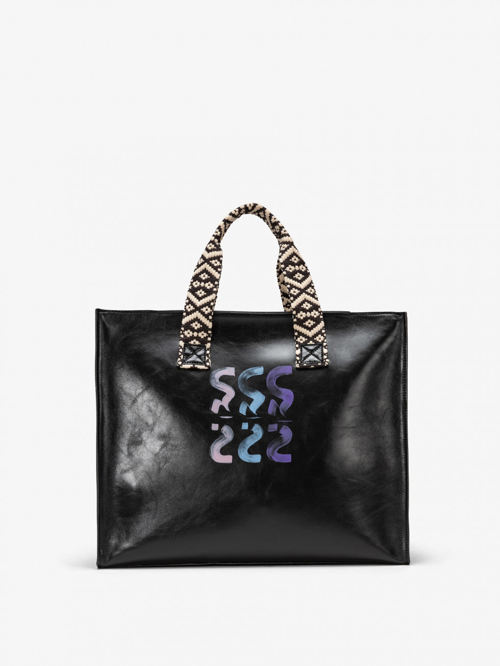 EASY TOTE BLACK GLOSSY - LOGO