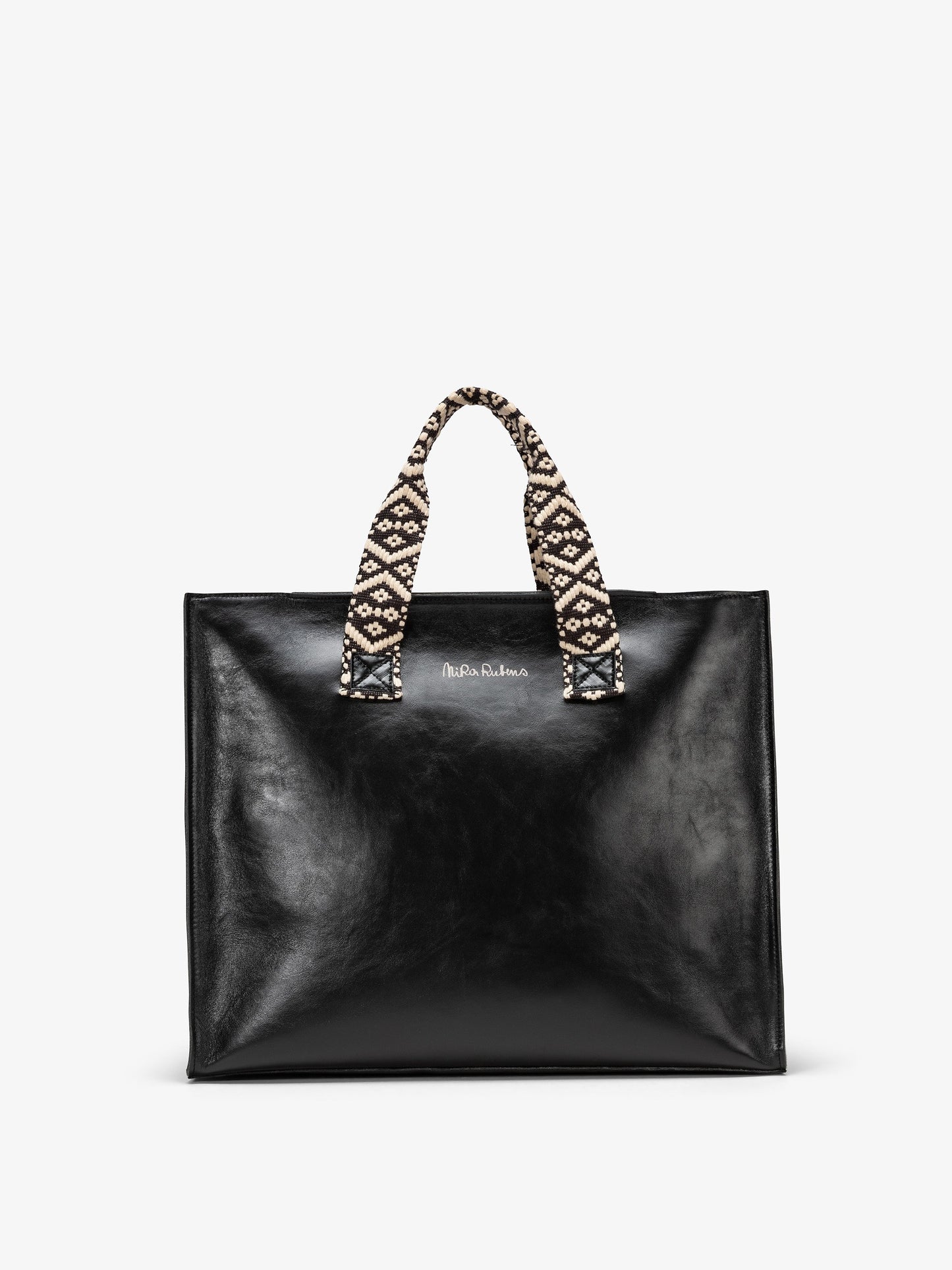 EASY TOTE BLACK GLOSSY - LOGO